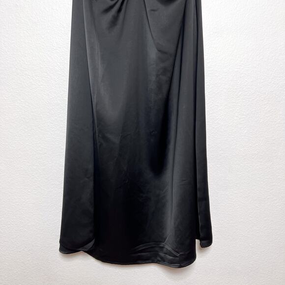Jason Wu Black Strappy Satin Slip Midi Dress Size XL - Picture 3 of 12